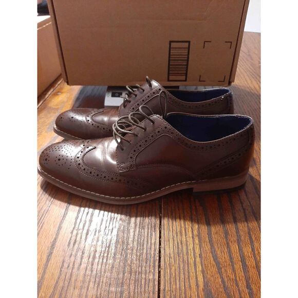 Mens Size 7 Bruno Marc Brown William 2 Leather Oxford Dress Shoes - Picture 5 of 8